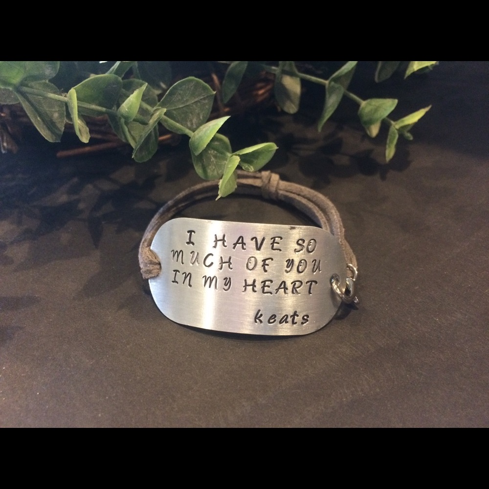Hand stamped boutique bracelet